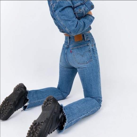 Levi’s 501’s Raw Hem Denim Jeans High Rise NWT - Picture 5 of 10